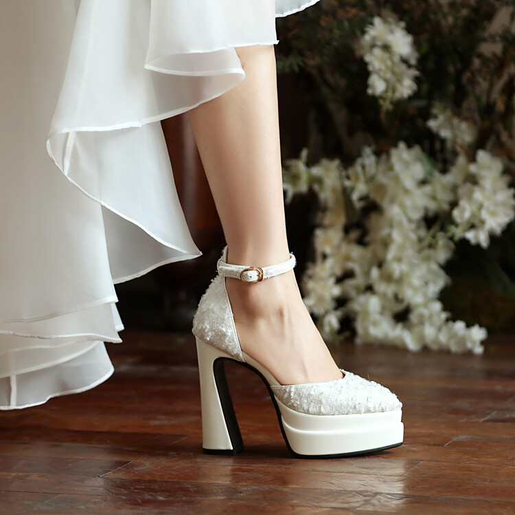 Women's Sequin One-Strap Sandal with Chunky Heel and Platform - Style i.html