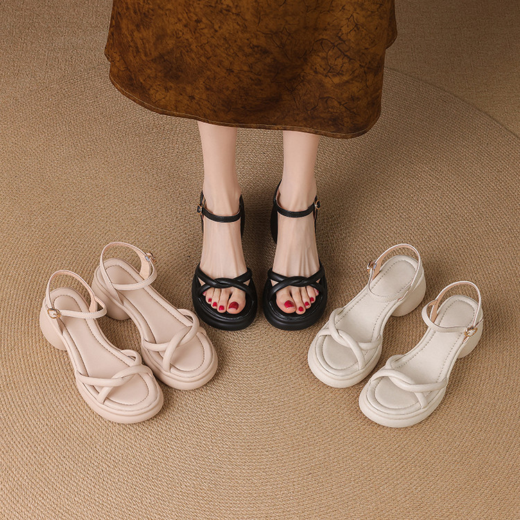 Women's One-Strap High Heel Sandals with Chunky Heel - Style a.html